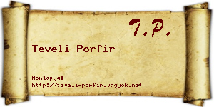 Teveli Porfir névjegykártya